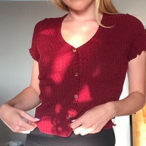 Burgundy top